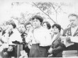 1-е сентября 1981 года. Секретарь комсомольской организации Горовая Наташа поздравляет первоклассников  с началом нового учебного года.